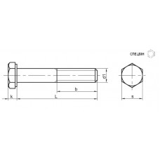Болт з шестигранною головкою і метричною неповною різьбою